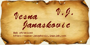 Vesna Janašković vizit kartica